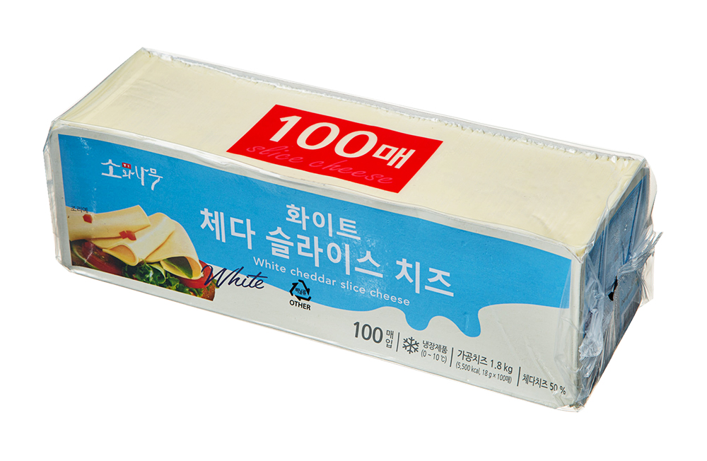 소와나무 화이트 체다 슬라이스 치즈 100매입, 1.8kg, 1개