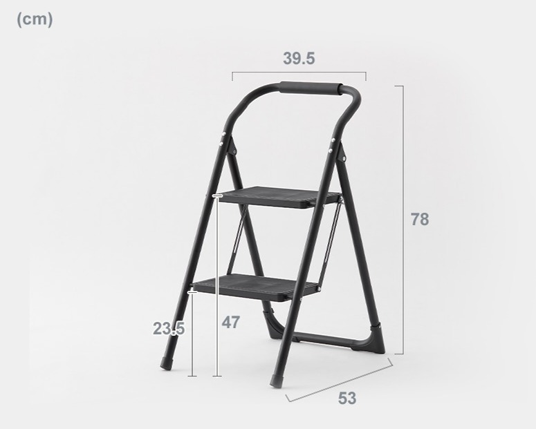 한샘 접이식 2단 사다리 화이트, 39.5 x 53 ..., 1개